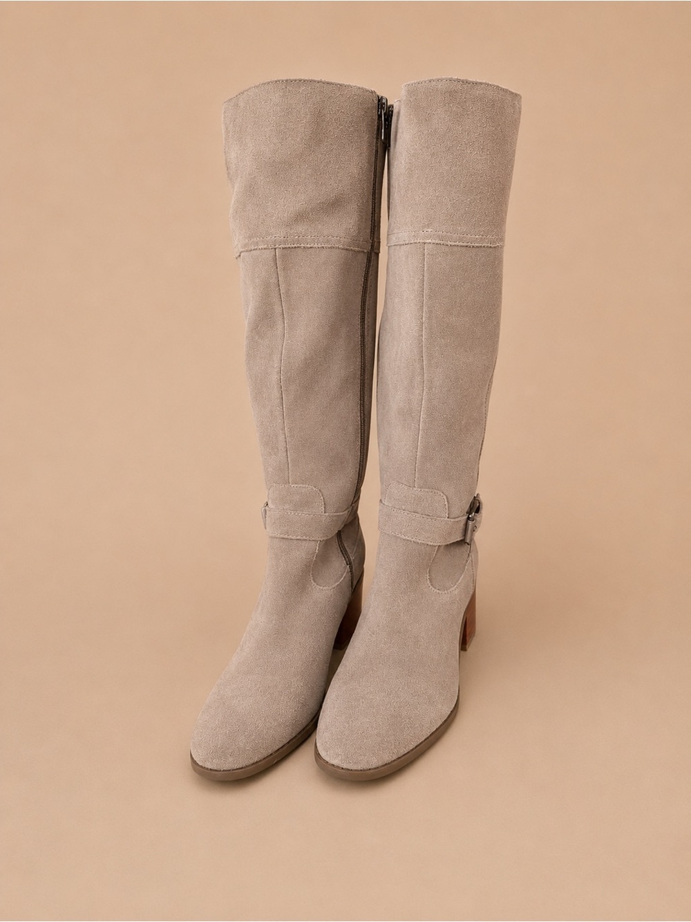 Marc Fisher Taupe Suede Knee High Riding Boots Women’s Size 9M